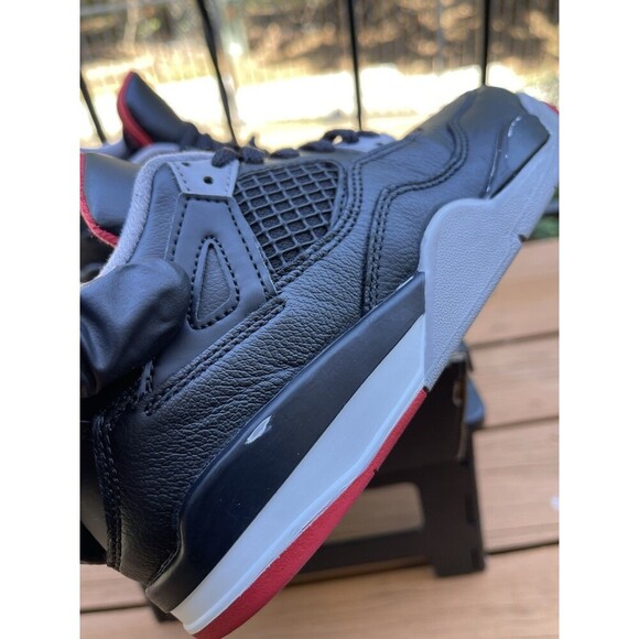 Nike Air Jordan 4 Retro “Bred Reimagined” Black/Red BQ7669-006 Youth Size 3Y - Picture 9 of 15